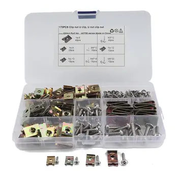 

17.8*10.0*2.3cm 170 U Nut Kit Spire Clips Speed Fasteners 6/8/10/12 Lug Nuts Automobile U Reed Nut U-shaped Reed Nut