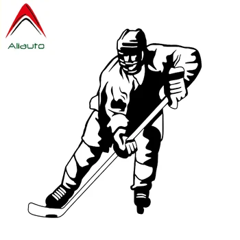 

Aliauto Personality Interesting Car Stickers Hockey Player Decor Silhouette Vinyl Sunscreen Anti-UV Decal Black/silver,11cm*13cm