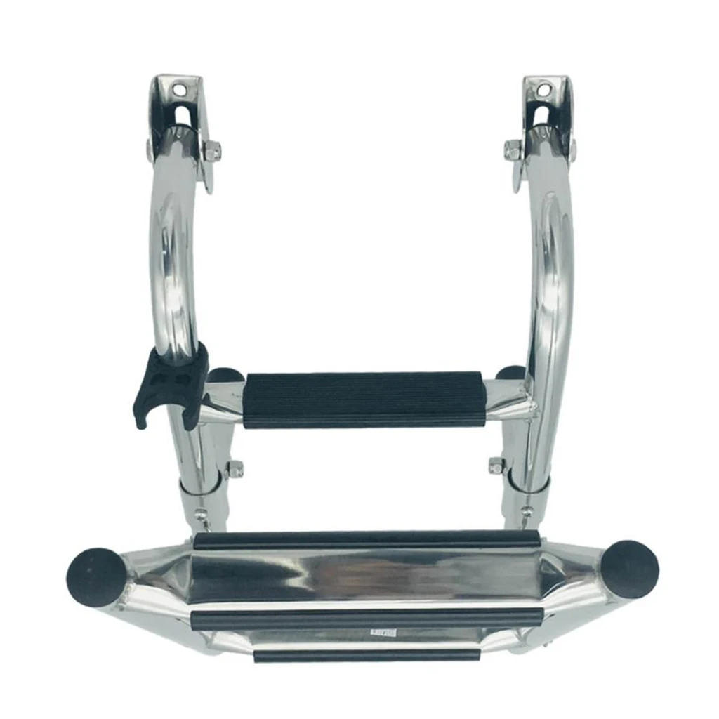 Marine Boat Stainless Steel 3 Step Telescopic Ladder - Folding Ladder for Swim Step Over Platform