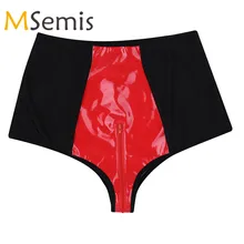 Женские популярные шорты для танцев на шесте, Wetlook, искусственная кожа, высокая талия, молния, промежность, нижнее белье для танцев, костюмы для праздников