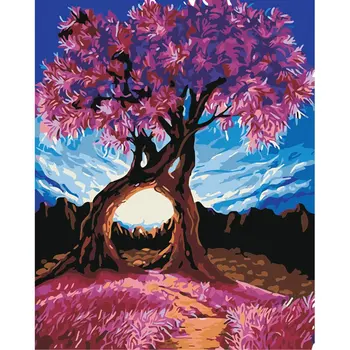 

Scenery Oil Painting By Number Wall Room Picture Decor Art Craft Paint Kit DIY~