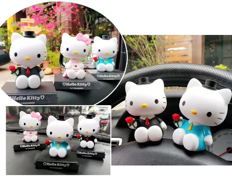 Hello kitty автомобильные головные украшения, автомобильные аксессуары для девочек, милый Настольный телефон, база, аксессуары для автомобиля, кукольный автомобиль