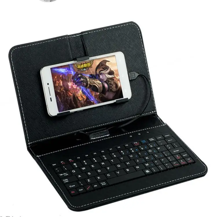 

Portable PU Leather Mobile Phone Case Wireless Keyboard for Andriod Mobile Phone Protective with Bluetooth Keyboard
