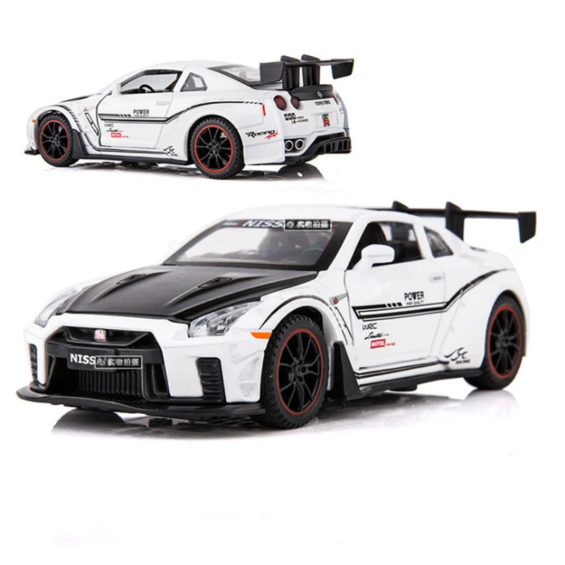 1:32 Nissan Skyline Ares GTR R34 R35 Diecasts & Toy Vehicles Metal Toy Car Model High Simulation Pull Back Collection Kids Toys 10