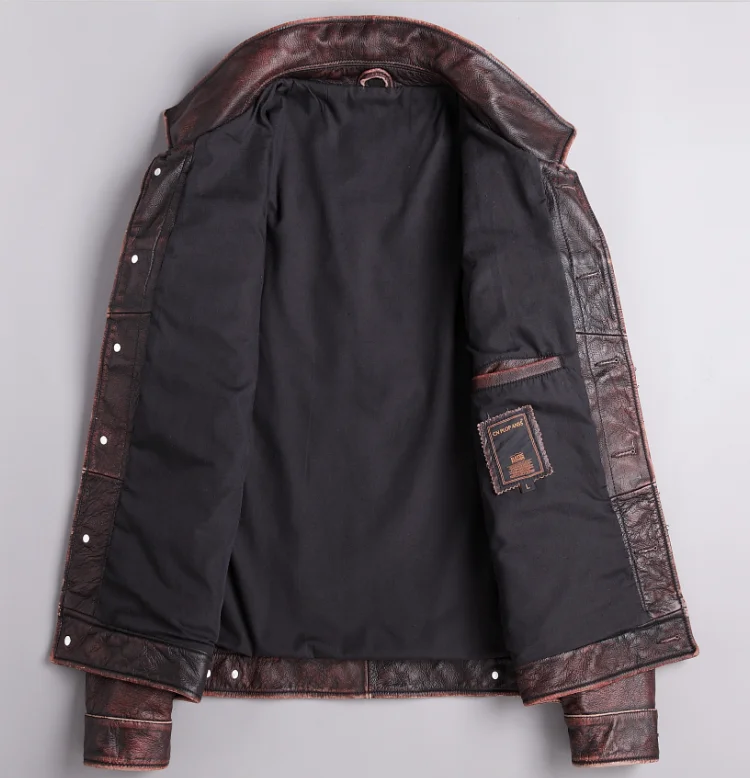 Clearance Tcyeek Streetwear Motorcycle Real Leather Jacket Men Fashion 2019 Korean Casual Cow Genuine Leather Coat Casual Fit Clothes 1806 1