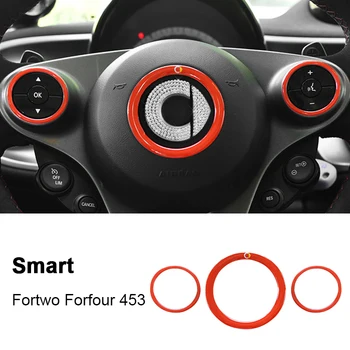 

Silicone Car-Styling 3D Creative Steering Wheel Logo Sticker Decorative Ring For Smart Fortwo Forfour 453 Car Stickers