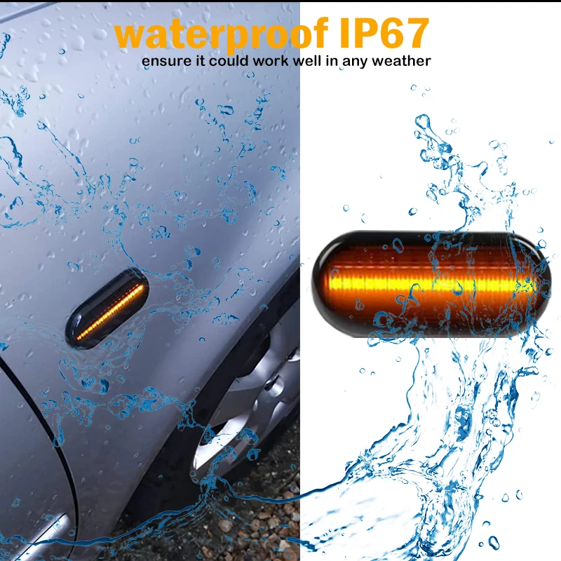 2pieces Led Dynamic Side Marker Turn Signal Light For Volkswagen VW Bora Golf 3