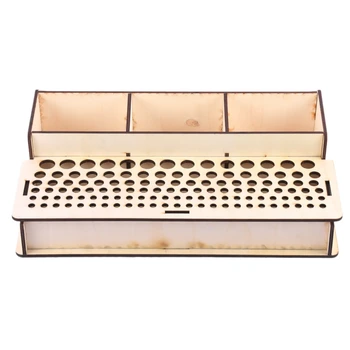 

DIY Wood Leather Craft Tools Holder Stand Stamp Punch Accessories Storage Box Organizer