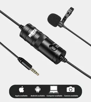 

BY-M1 3.5mm Lavalier Lapel Microphone Clip Audio Video Record Mic for Mobile Phone Android DSLR Podcast Camcorder Recorder