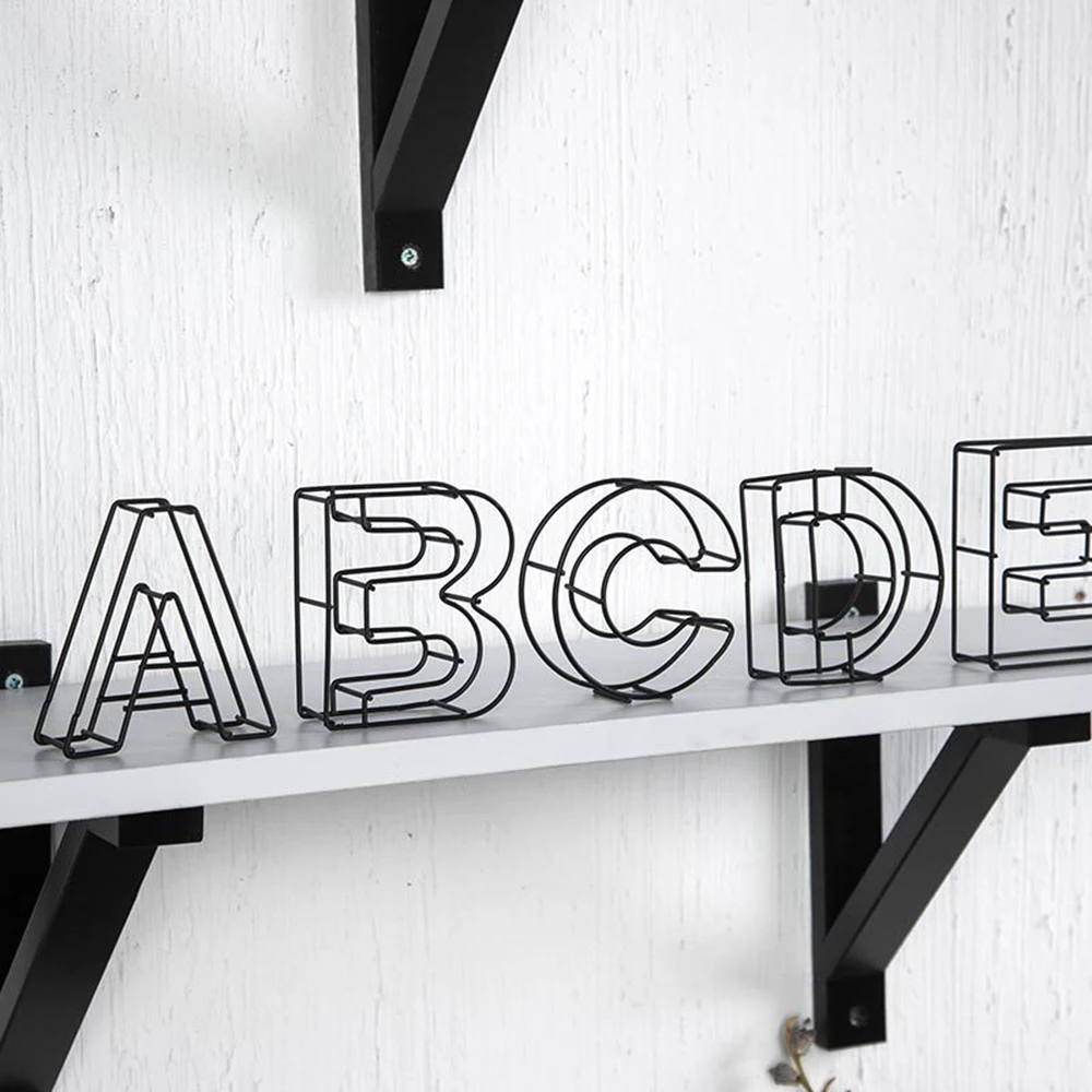 Ornament Sign Desk Decor Metal Hollow Letter Alphabet Personalised Name Design DIY Art Craft Wedding Party Gift Home | Дом и сад
