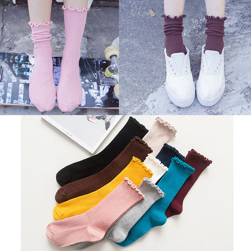 

Fashion lace ruffles soft cotton women socks top quality spring summer cute socks sweet princess girl cozy lovely frilled socks