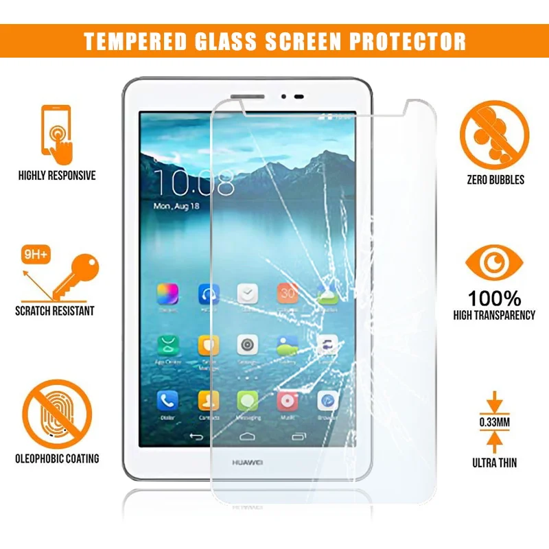 

Screen Protector for Huawei MediaPad T1 / Honor T1 8.0 Tablet Tempered Glass 9H Premium Scratch Resistant Anti-fingerprint Cover