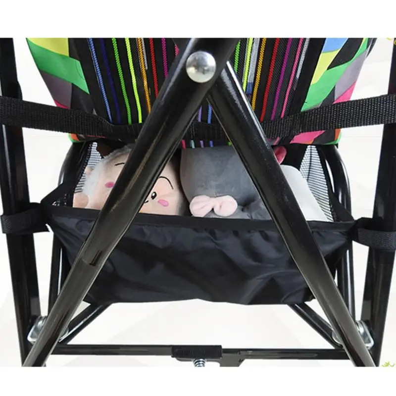 Stroller Accessories Stroller Basket Black Newborn Hanging Basket Bottom Storage Bag Baby Products stroller storage bag