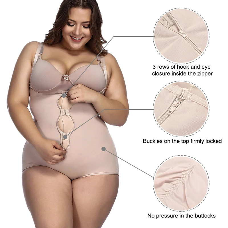 Cheap FeelinGirl Body Shaper Fat Control Shapewear Full Body Bodysuits Women Plus Size Underwear Slimming Shapewear Butt Lift Shapers