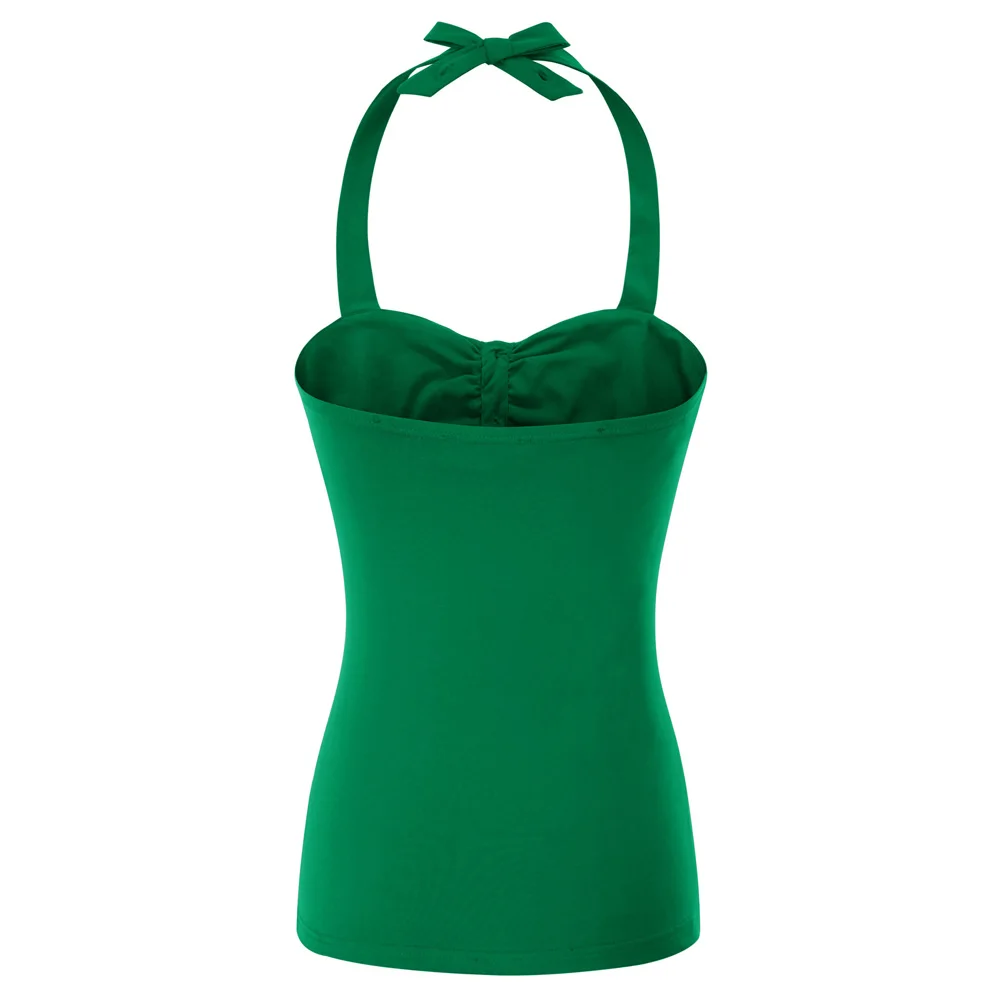 Рубашка Топы пляжная Повседневная Клубная одежда регулируемый ремень хлопок Лето ретро v-образным вырезом женские