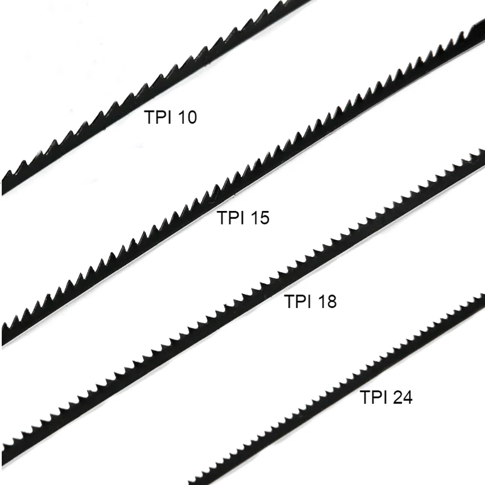 12Pcs 5" 125mm Pinned Scroll Saw Blades 10/15/18/24 TPI Woodworking Power Tools