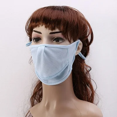 Blue Women Thin Ice Silk Breathable Mouth mask riding mask Sunscreen Face Mask - Цвет: Blue