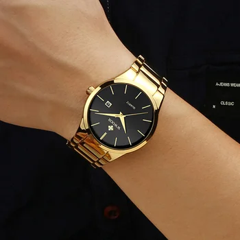 WWOOR-Reloj de pulsera de cuarzo para hombre, reloj de negocios de acero inoxidable, resistente al agua, reloj con fecha automática, 2020