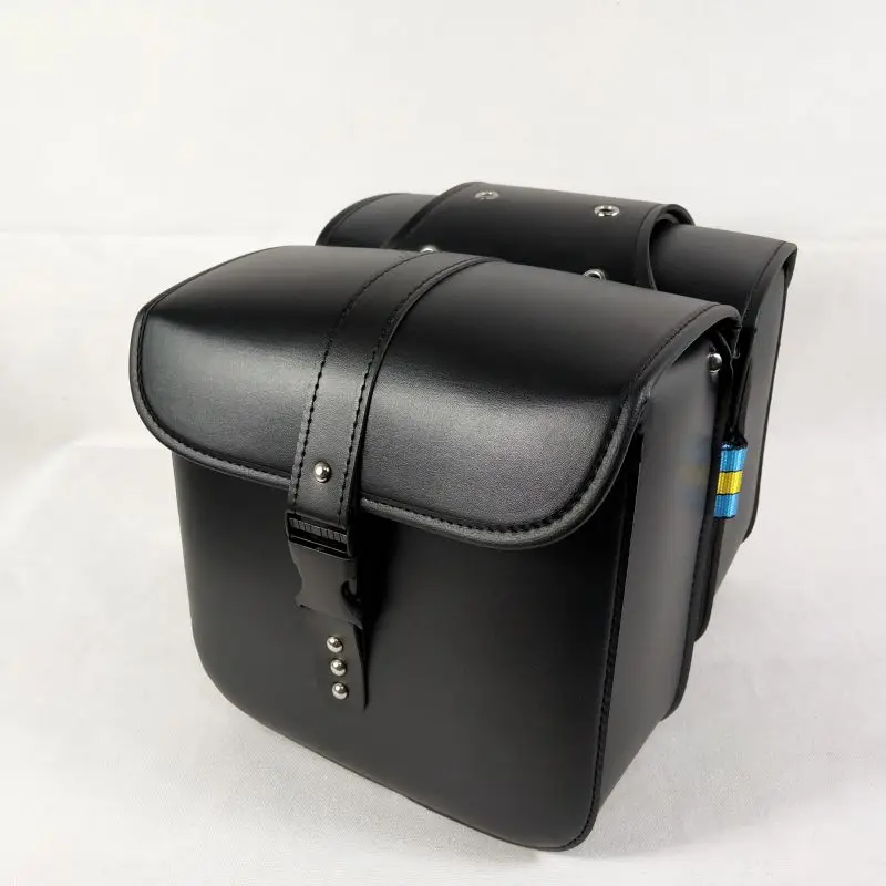 

2PCS Universal Motorcycle Saddlebag Side Tool Luggage Bags Saddle Bags Tool Storage PU Leather Medium Square Bag