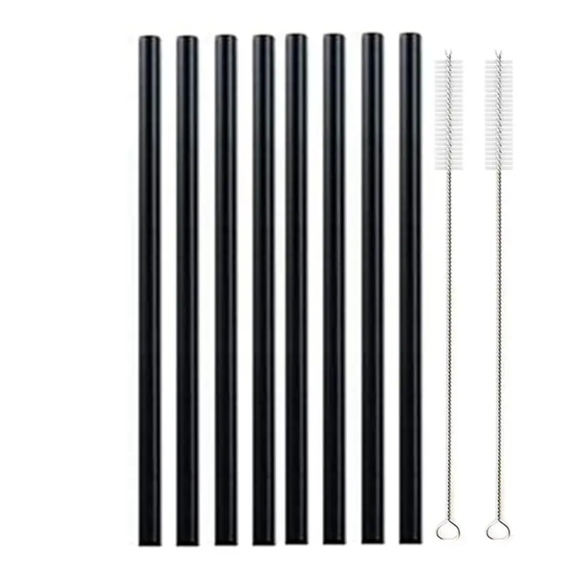 8pcs Black Straight