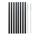 8pcs Black Straight
