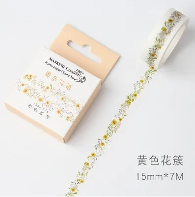 1 шт. Kawaii васи лента цветная Сакура бумага клейкая лента DIY мультфильм блеск прекрасный Скрапбукинг наклейка этикетка маскирующая лента - Цвет: C