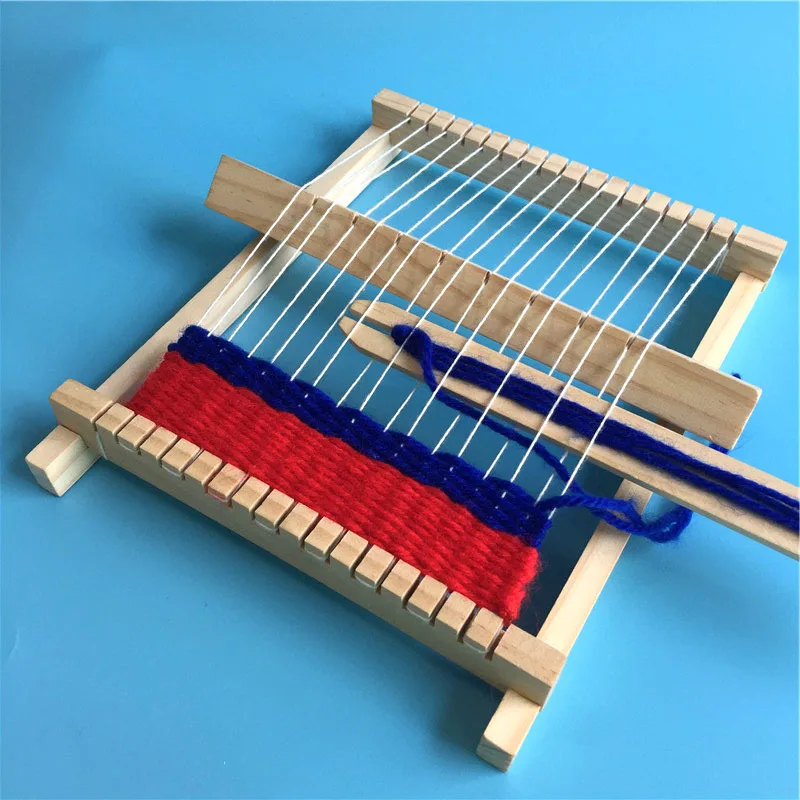 

Wooden Hand Knitting Machine Toys Weaving Machine Model Kids Educational Toy Yarn little Loom Kids DIY Hand Knitting Puzzle Toys