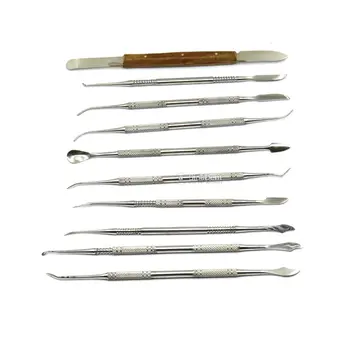 

Dental Wax Carving Tool Set 10pcs Stainless Steel Versatile Kit Dental Laboratory Wax Knife Kits