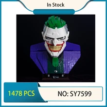 

In Stock SY7599 Evil Clown Dark Knight Remoted Joker Control Justice Hero Model Figure Motoried Head Curios For Display 1478pcs