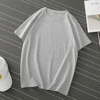 

Casual Tee Tops Summer Short Sleeve Gray Female T shirt Women Clothing White