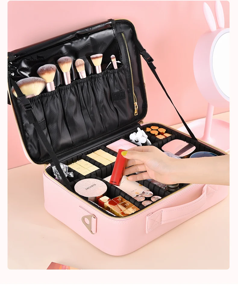 

Multi-Functional Cosmetic Bag Women's Portable New Super Popular Large Capacity Storage Box High-Grade Simple Suitcase
