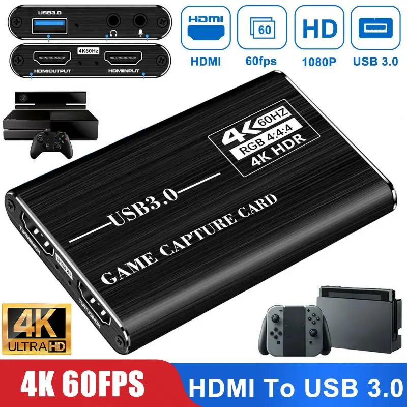 

Mini 4K 1080p HD HDMI To USB 3.0 Video Capture Card Game Live Stream For PS4 Xbox One Nintendo Switch PC Youtube Live Recording