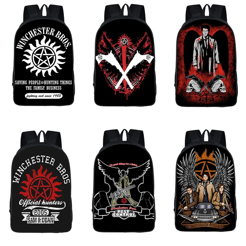 Backpack Men Supernatural Bookbag School-Bags Hunter Teenagers Demon Children for Toddler