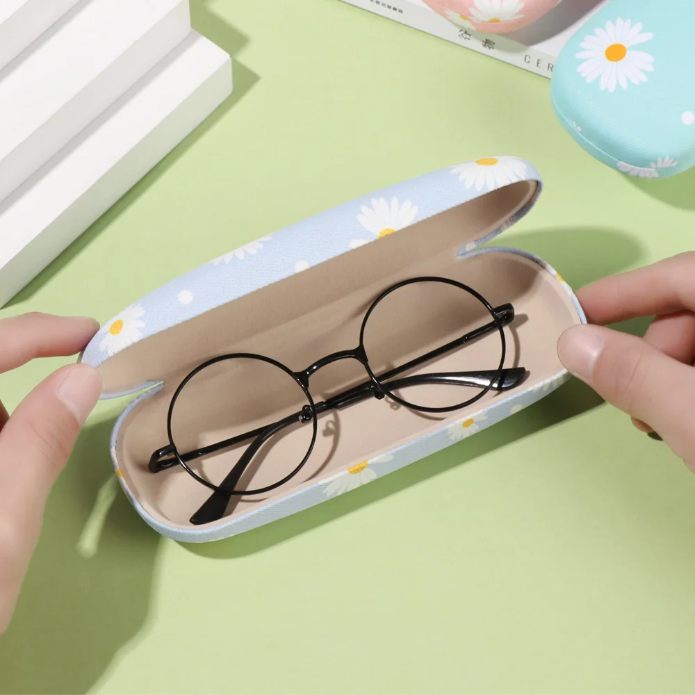 Portable Glasses Case Daisy Flower Sunglasses Bags Reading Eyeglasses Box Women Eyewear Protector Storage Hard Eyeglasses Cases 3