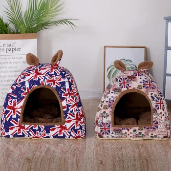 

Fashion Dog Beds for Puppy Cats Soft Foldable House Soft Warm Pet Beds Square Sleeping Bag for Small Dog Cat Baskets Nest DGWA15
