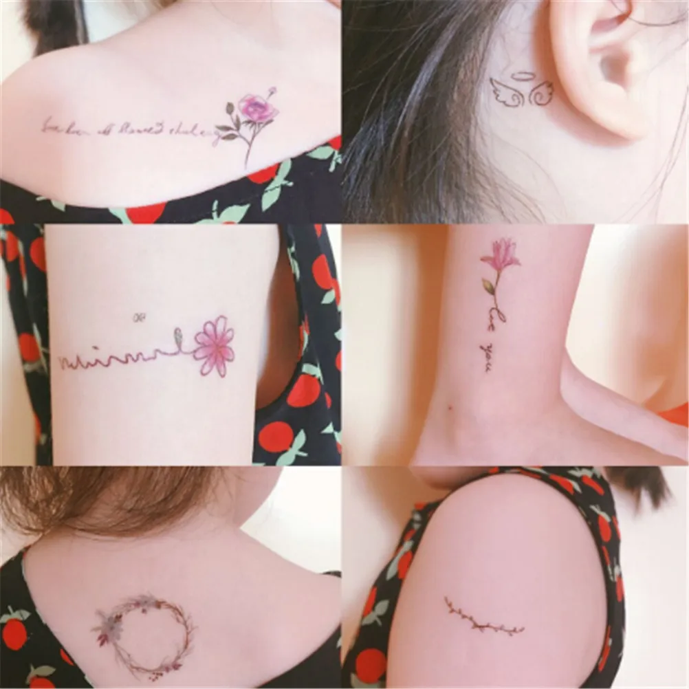 Multi Style Beautiful Water Transfer Tattoos Womens Girls Body Art Makeup Cool 3D Waterproof Temporary Tattoo Stickers