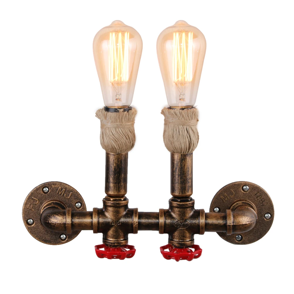 

Loft Industrial Wall Light Iron Rust Water Pipe Retro Wall Lamp Vintage Steampunk E27 Sconce Lights Home Lighting Fixtures Decor