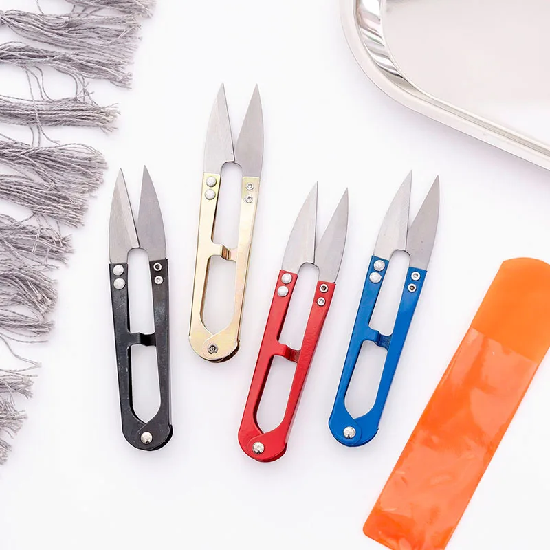 

H301 Stainless Steel U-Shaped xiu xian jian Household Scissors Cross Stitch Scissors Manufacturers Wholesale Connecter Small Nai