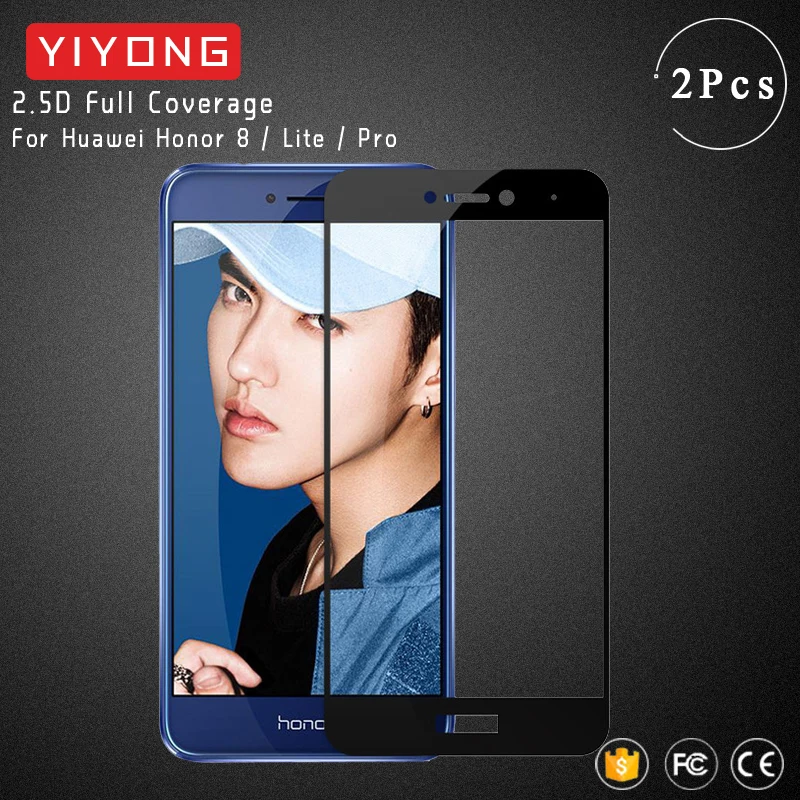 YIYONG 5D полное покрытие для клеевого экрана стекло Huawei Honor 8 Lite закаленное защита Flim