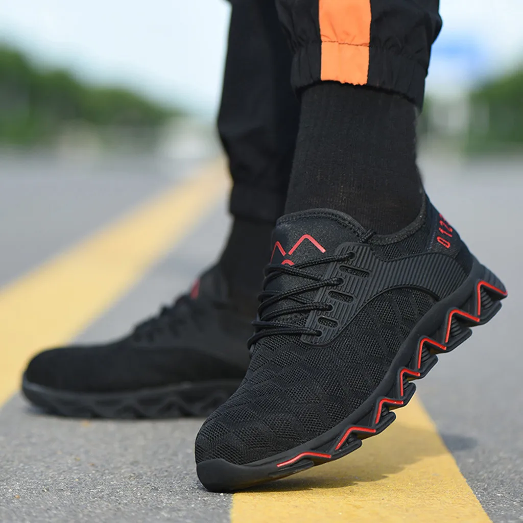 

Men's Steel Toe Work Safety Shoes Casual Breathable Outdoor Sneakers Puncture Proof Boots Comfortable Industrial Shoes for Men