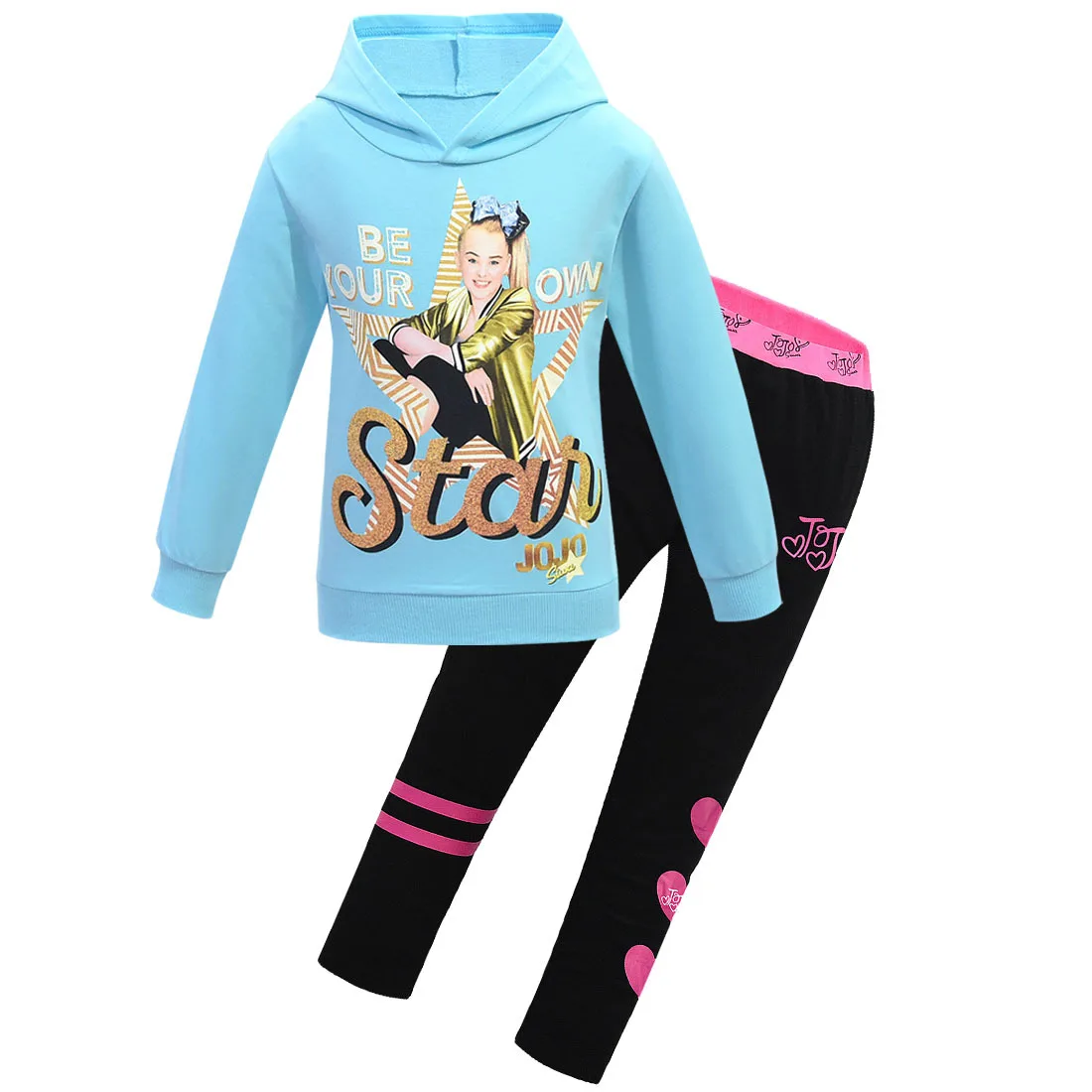 JOJO Siwa/комплекты для маленьких детей зимняя одежда футболка+ штаны с длинными рукавами, комплект молнии, весенние толстовки 2 предмета, рождественские наряды для девочек-подростков