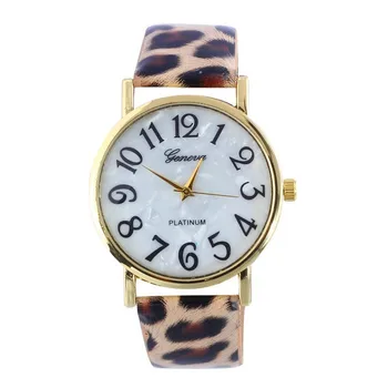 

Leopard Leather quartz watches women fashion Casual bracelet wrist watch Ladies hour clock relogio feminino 8O40