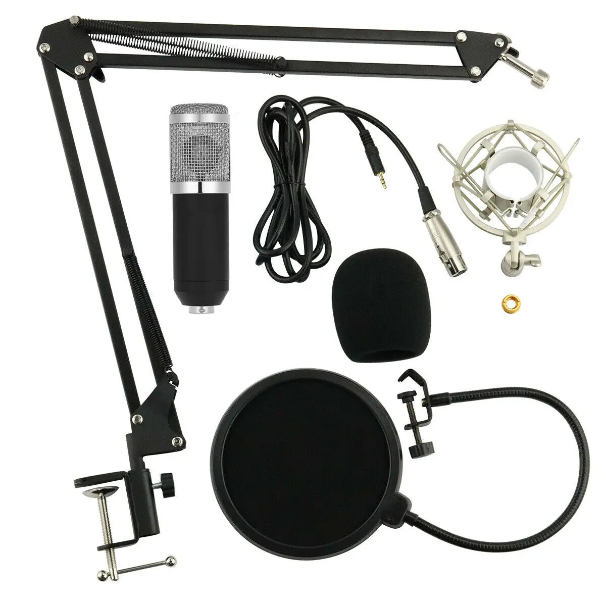 Black Горячий PC конденсаторный Студийный микрофон домашний микрофон 3,5 мм аудио для ноутбука Настольный - Цвет: Black