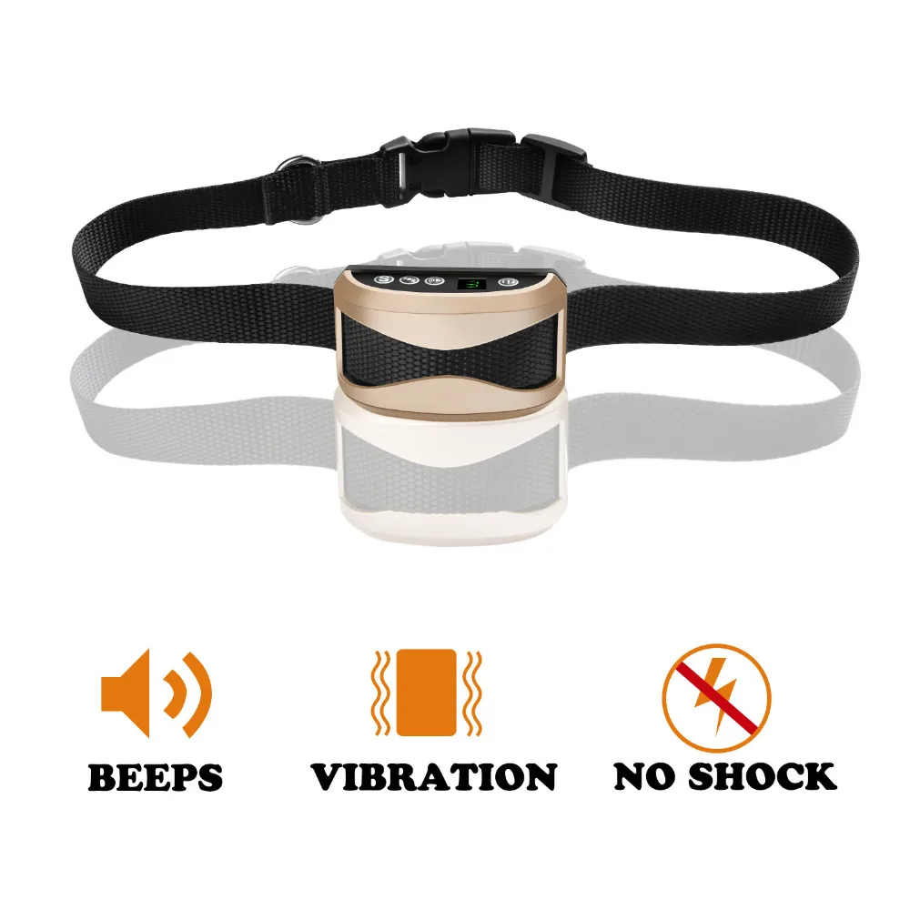 Detener ladridos de perro Anti corteza capacitación collares Collar choque eléctrico No corteza dispositivo automático recargable impermeable para perros