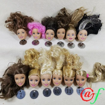 

B20-29 Original Foreign Trade Classic Beauty Doll Head 1/6 OOAK NUDE Doll Head Mussed Hair for DIY Soft PVC Head 90%NEW