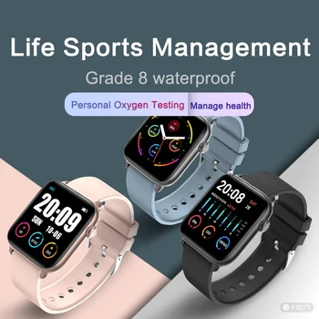 

KSS907 Smart Watch Bluetooth Pedometer Heart Rate Electronic Positioning IP68 Waterproof Blood Pressure Measurement Sports Watch