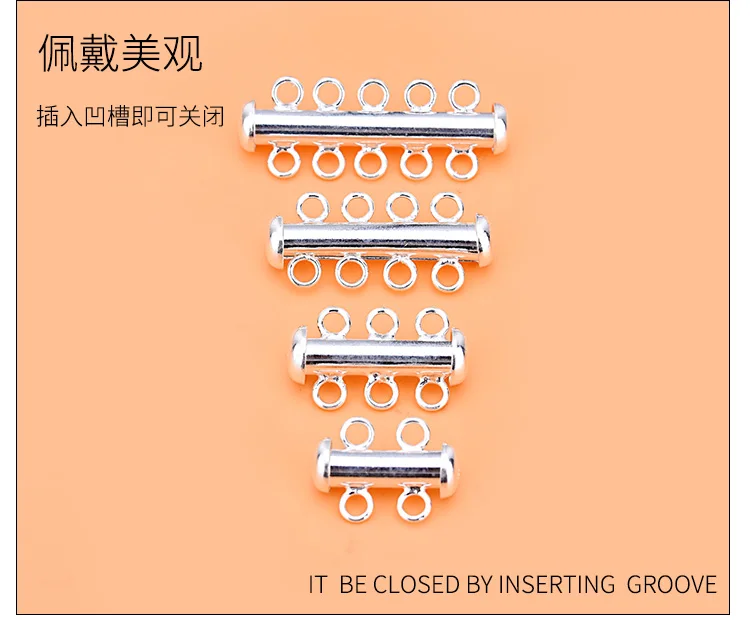 Bracelet necklace jewelry DIY accessories multi row 2 rows 3 rows 4 rows multi circle connecting buckle 925 silver button