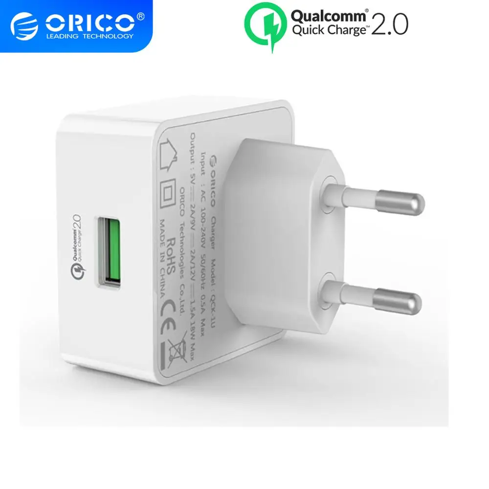 Настенное зарядное устройство ORICO QC2.0 с Micro кабелем для samsung Xiaomi|usb wall charger|wall chargerquick