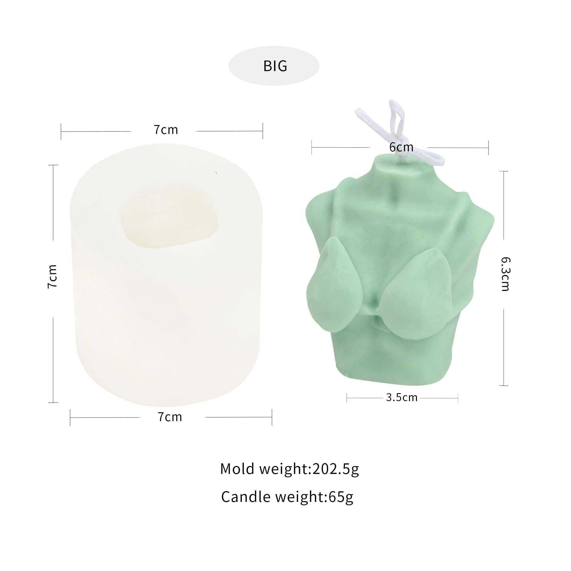 3d senhora corpo vela molde feminino torso