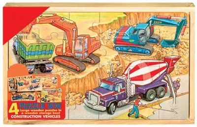 

Four Dinosaur Boxed Wooden Train Farm One Engineering Vehicle Fire Truck Oceans 4-in-1 Jigsaw Puzzle